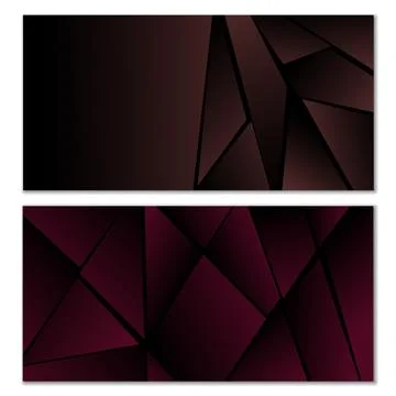 Abstract polygonal pattern. Set of two dark gradient polygonal backgrounds... 스톡 일러스트