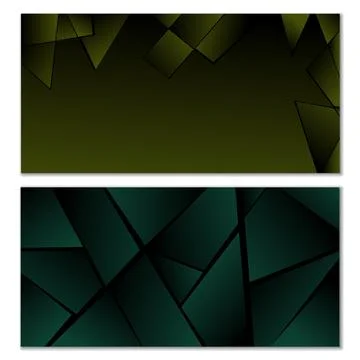 Abstract polygonal pattern. Set of two dark gradient polygonal backgrounds... Stock Illustration