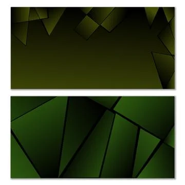 Abstract polygonal pattern. Set of two dark gradient polygonal backgrounds... 库存插图