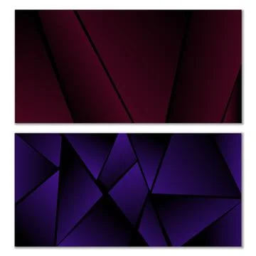 Abstract polygonal pattern. Set of two dark gradient polygonal backgrounds... Stock Illustration