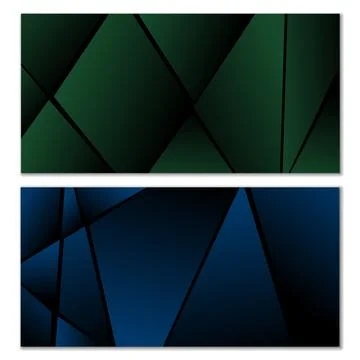 Abstract polygonal pattern. Set of two dark gradient polygonal backgrounds... Stock Illustration
