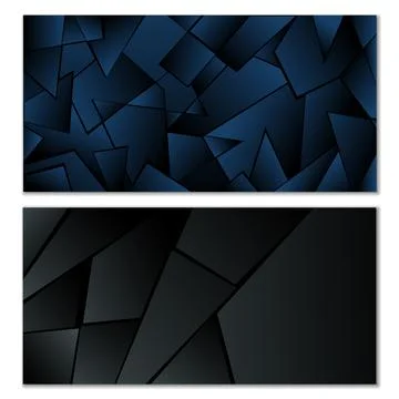 Abstract polygonal pattern. Set of two dark gradient polygonal backgrounds... 스톡 일러스트