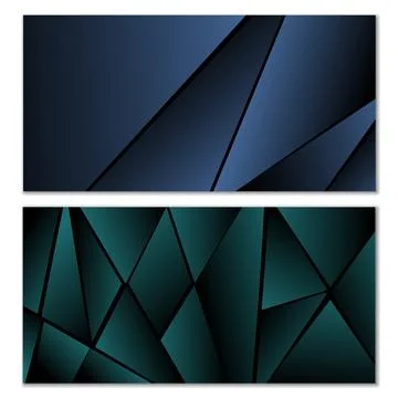 Abstract polygonal pattern. Set of two dark gradient polygonal backgrounds... 스톡 일러스트