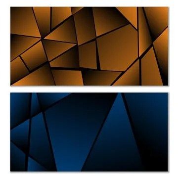 Abstract polygonal pattern. Set of two dark gradient polygonal backgrounds... 스톡 일러스트