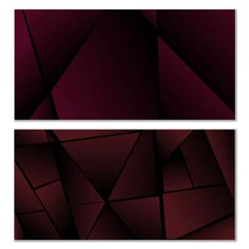 Abstract polygonal pattern. Set of two dark gradient polygonal backgrounds... Stock Illustration