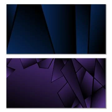 Abstract polygonal pattern. Set of two dark gradient polygonal backgrounds 스톡 일러스트