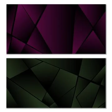 Abstract polygonal pattern. Set of two dark gradient polygonal backgrounds... イラスト素材