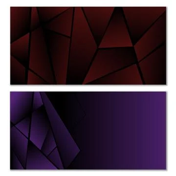 Abstract polygonal pattern. Set of two dark gradient polygonal backgrounds... 스톡 일러스트