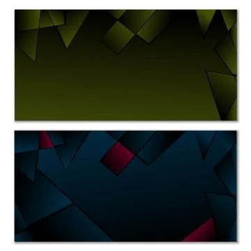Abstract polygonal pattern. Set of two dark gradient polygonal backgrounds... 스톡 일러스트