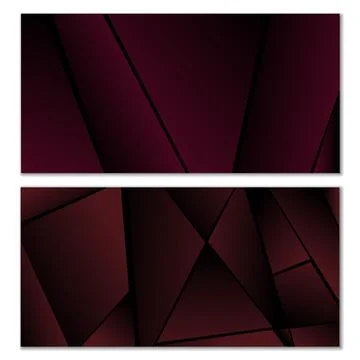 Abstract polygonal pattern. Set of two dark gradient polygonal backgrounds 스톡 일러스트