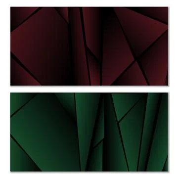 Abstract polygonal pattern. Set of two dark gradient polygonal backgrounds イラスト素材