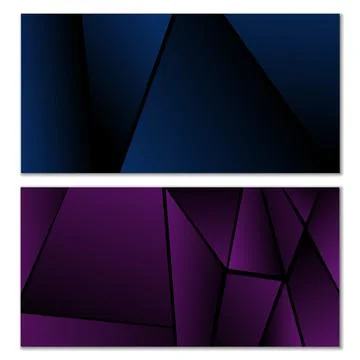 Abstract polygonal pattern. Set of two dark gradient polygonal backgrounds Stock Illustration