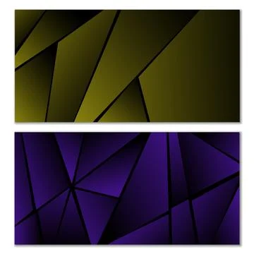 Abstract polygonal pattern. Set of two dark gradient polygonal backgrounds Stock Illustration