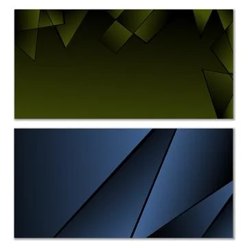 Abstract polygonal pattern. Set of two dark gradient polygonal backgrounds 스톡 일러스트