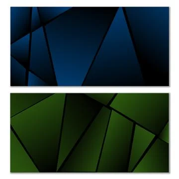 Abstract polygonal pattern. Set of two dark gradient polygonal backgrounds イラスト素材