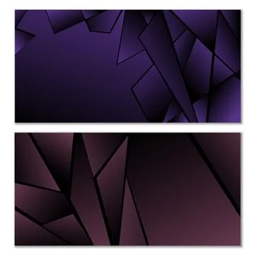 Abstract polygonal pattern. Set of two dark gradient polygonal backgrounds 스톡 일러스트