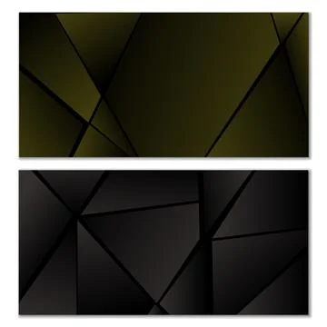 Abstract polygonal pattern. Set of two dark gradient polygonal backgrounds 스톡 일러스트