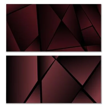 Abstract polygonal pattern. Set of two dark gradient polygonal backgrounds 스톡 일러스트