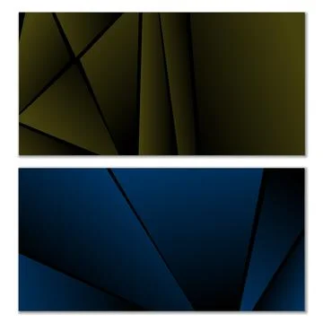 Abstract polygonal pattern. Set of two dark gradient polygonal backgrounds Illustrazione stock