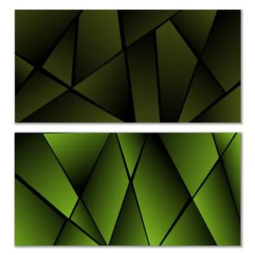 Abstract polygonal pattern. Set of two dark gradient polygonal backgrounds 스톡 일러스트