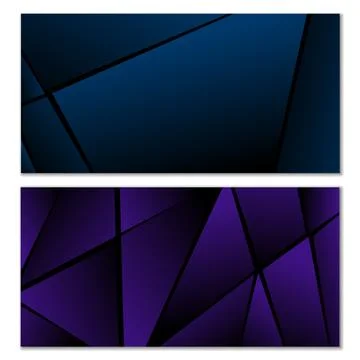 Abstract polygonal pattern. Set of two dark gradient polygonal backgrounds Stock Illustration