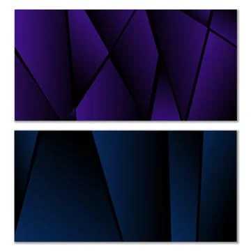 Abstract polygonal pattern. Set of two dark gradient polygonal backgrounds 스톡 일러스트