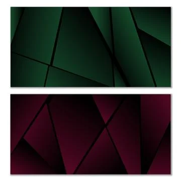 Abstract polygonal pattern. Set of two dark gradient polygonal backgrounds イラスト素材