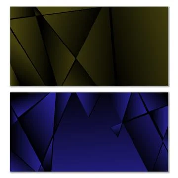 Abstract polygonal pattern. Set of two dark gradient polygonal backgrounds 스톡 일러스트