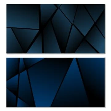 Abstract polygonal pattern. Set of two dark gradient polygonal backgrounds Illustrazione stock