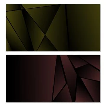 Abstract polygonal pattern. Set of two dark gradient polygonal backgrounds 스톡 일러스트