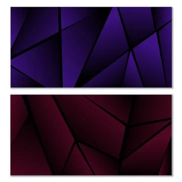Abstract polygonal pattern. Set of two dark gradient polygonal backgrounds イラスト素材