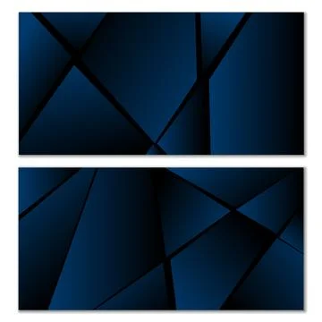 Abstract polygonal pattern. Set of two dark gradient polygonal backgrounds Stock Illustration