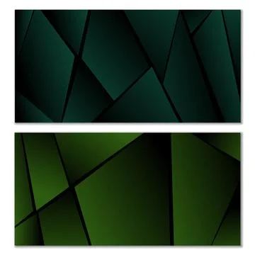 Abstract polygonal pattern. Set of two dark gradient polygonal backgrounds Illustrazione stock