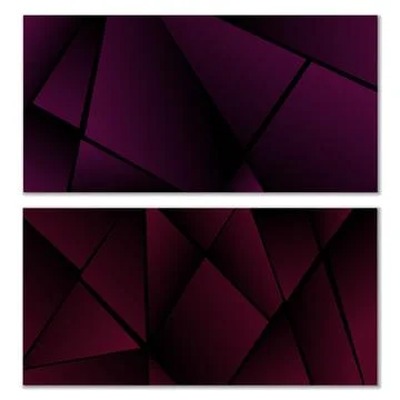 Abstract polygonal pattern. Set of two dark gradient polygonal backgrounds... Stock Illustration