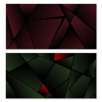 Abstract polygonal pattern. Set of two dark gradient polygonal backgrounds... 스톡 일러스트