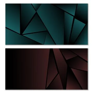 Abstract polygonal pattern. Set of two dark gradient polygonal backgrounds... Stock Illustration