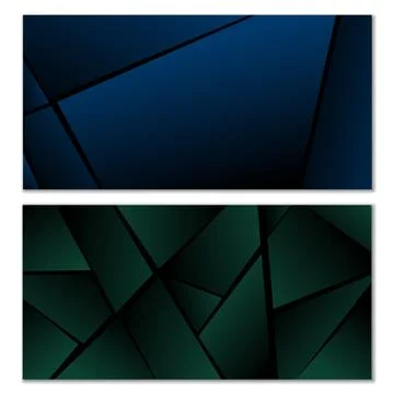 Abstract polygonal pattern. Set of two dark gradient polygonal backgrounds Stock Illustration