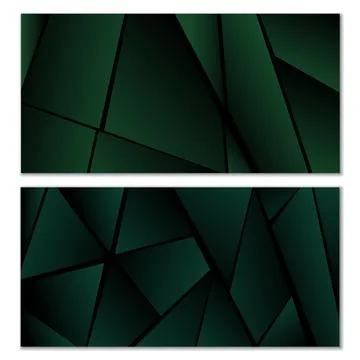 Abstract polygonal pattern. Set of two dark gradient polygonal backgrounds 스톡 일러스트