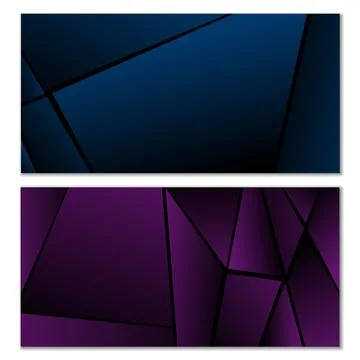 Abstract polygonal pattern. Set of two dark gradient polygonal backgrounds イラスト素材