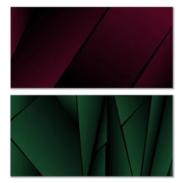 Abstract polygonal pattern. Set of two dark gradient polygonal backgrounds Stock Illustration
