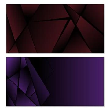 Abstract polygonal pattern. Set of two dark gradient polygonal backgrounds Illustrazione stock