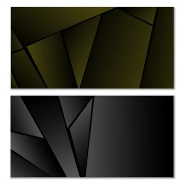 Abstract polygonal pattern. Set of two dark gradient polygonal backgrounds Illustrazione stock