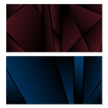 Abstract polygonal pattern. Set of two dark gradient polygonal backgrounds 스톡 일러스트