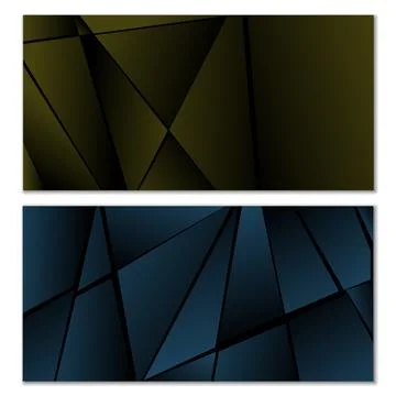 Abstract polygonal pattern. Set of two dark gradient polygonal backgrounds Illustrazione stock