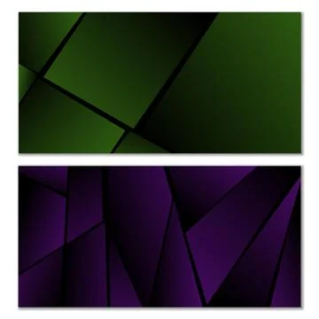 Abstract polygonal pattern. Set of two dark gradient polygonal backgrounds 库存插图