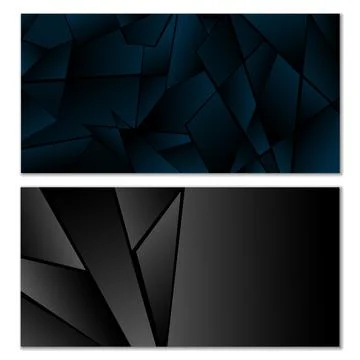 Abstract polygonal pattern. Set of two dark gradient polygonal backgrounds 스톡 일러스트