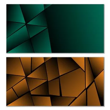 Abstract polygonal pattern. Set of two dark gradient polygonal backgrounds 스톡 일러스트