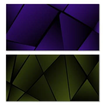 Abstract polygonal pattern. Set of two dark gradient polygonal backgrounds... Stock Illustration