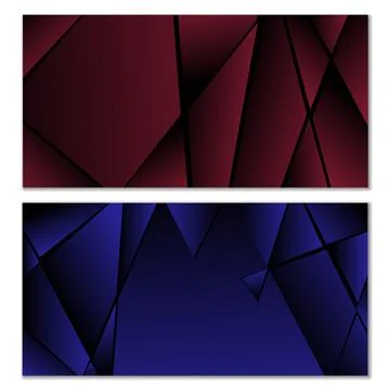 Abstract polygonal pattern. Set of two dark gradient polygonal backgrounds... Illustrazione stock