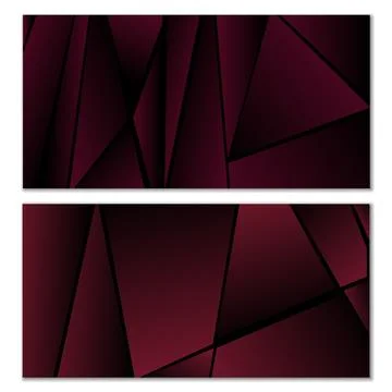 Abstract polygonal pattern. Set of two dark gradient polygonal backgrounds... 库存插图